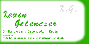 kevin gelencser business card